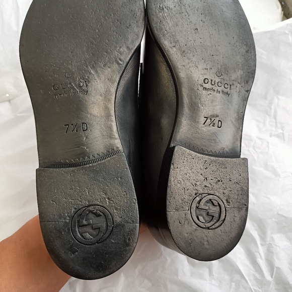 Gucci Logo Mens Leather logo luxury Shoes Loafers size UK 7.5 us 8 - Picture 4 of 16